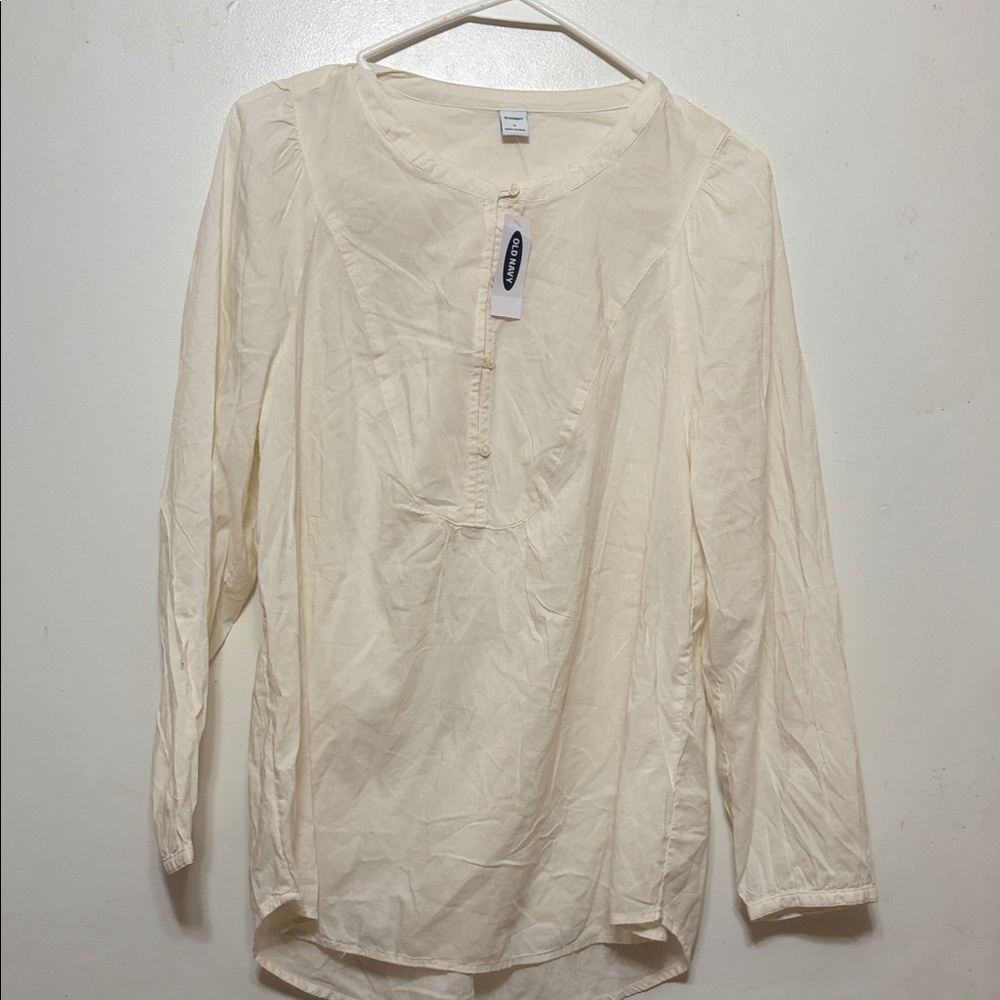 Old Navy Off-White Blouse with Button Detail